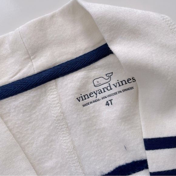 Vineyard Vines Little Girls White Navy Dreamcloth Striped Open Cardigan Size 4T - Picture 3 of 5